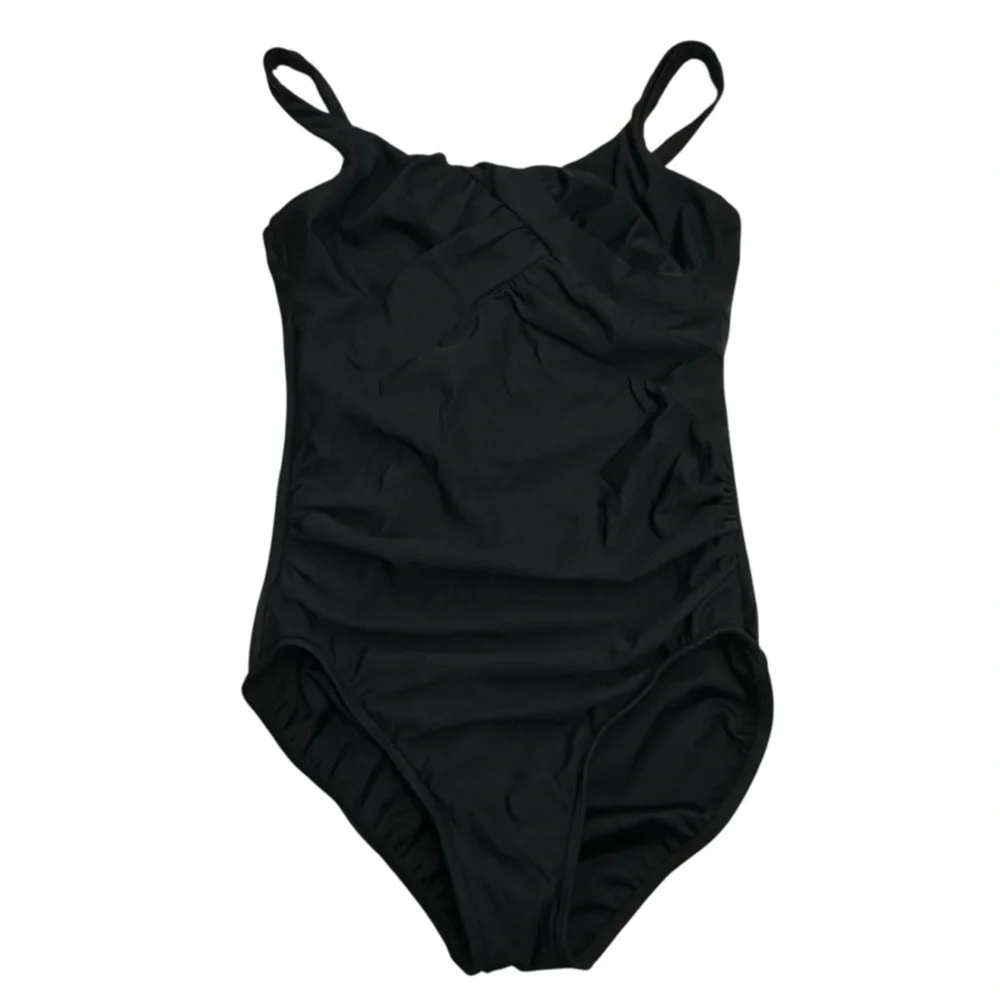 Lands End Black One Piece Swimsuit